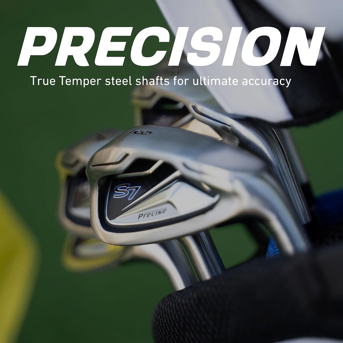 Precise S7 Men's 18-Piece Complete Golf Club Set – Titanium Driver, Fairway Woods, Hybrid, 5-SW Irons, Putter & Stand Bag, Right Handed